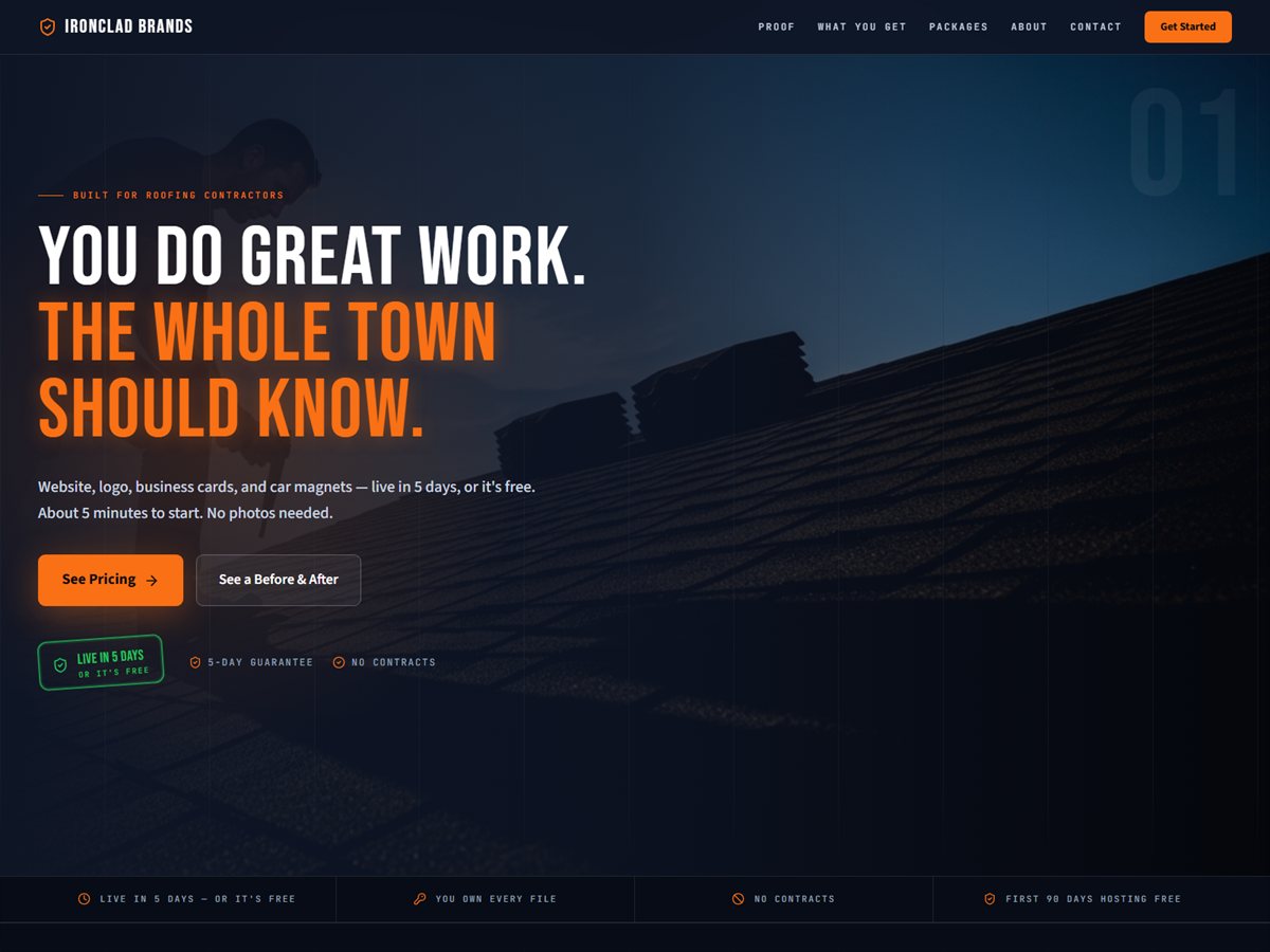 Ironclad Brands landing page
