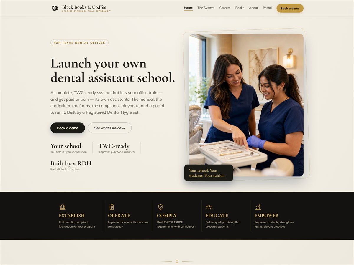 Black Books & Co.ffee landing page